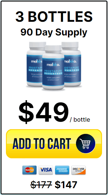 ProstaPure supplement 3-bottle package — natural prostate health formula